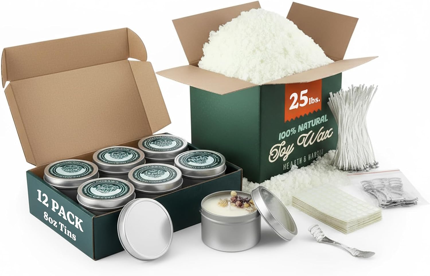 25 lbs. Soy Candle Wax with Su - đánh giá và giá Candle Making Supplies Jars