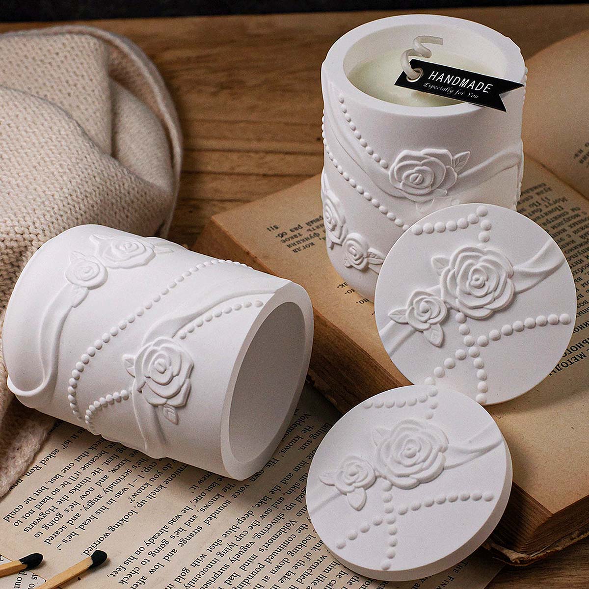 Concrete Flower Shape Candle J - đánh giá và giá Candle Making Supplies Jars