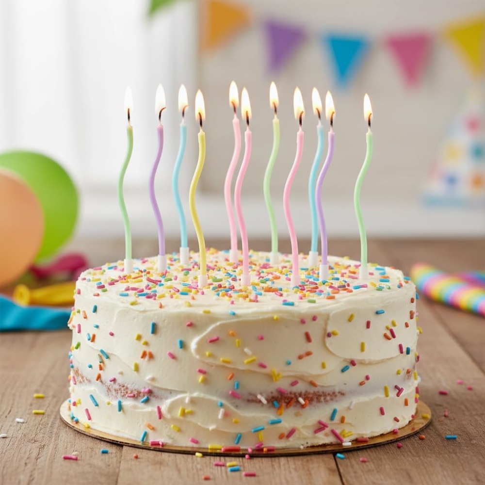 Rainbow Spiral Birthday Cake C - đánh giá và giá Candle Supplies Usa