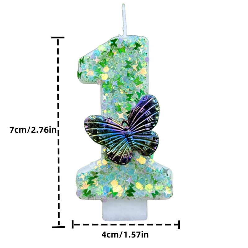 1Pc Green Sequins Number 0-9 B - đánh giá và giá Candle Supplies Usa